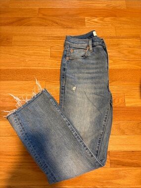 pistola light blue distressed straight-leg jeans